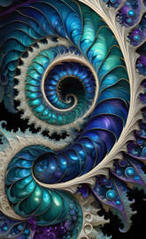 spiraling fractals in rich colors