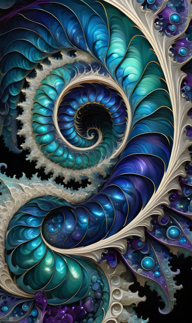 spiraling fractals in rich colors