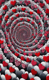 fibonacci sequence spiral of hearts