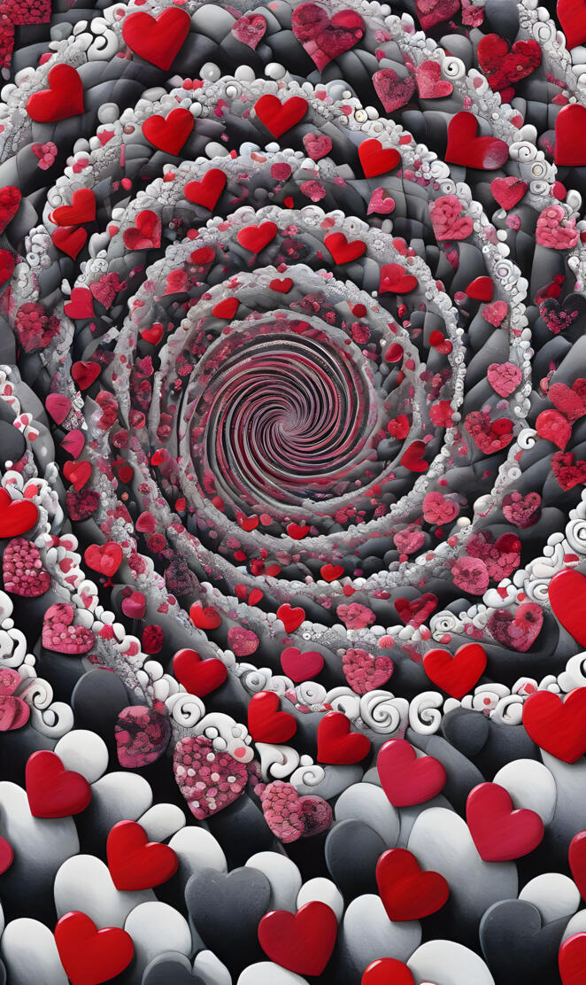 fibonacci sequence spiral of hearts