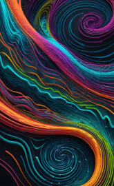 neon wavy lines art