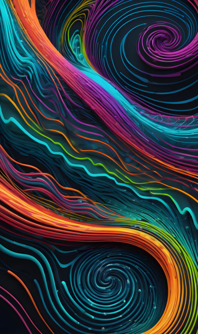 neon wavy lines art