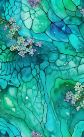 abstract green flower lilac