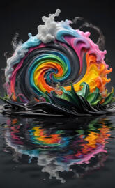 a planet with clouds and water