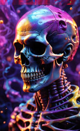 a close-up of a human skull