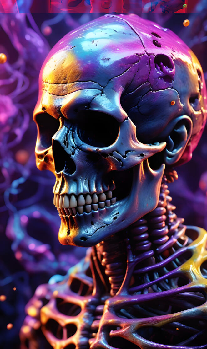 a close-up of a human skull