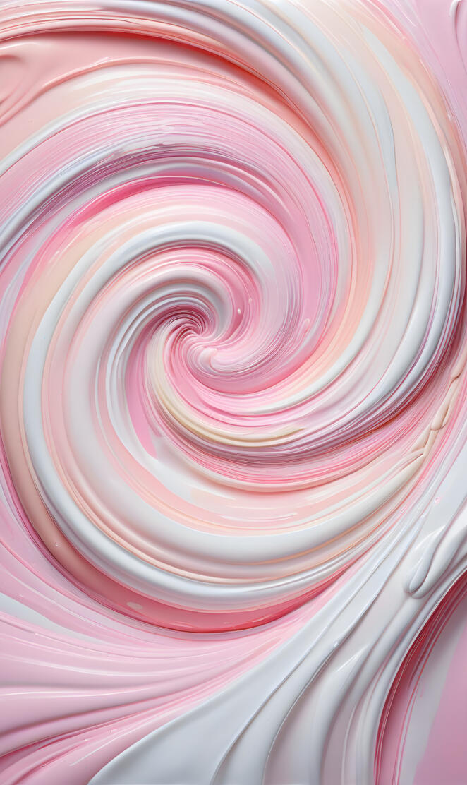 a close up of a pink and white spiral