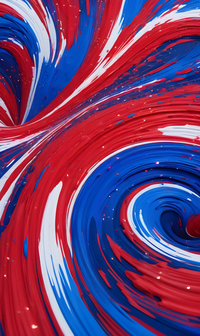a close up of a red and blue spiral