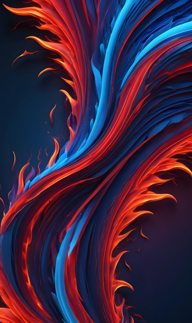 a close up of a red and blue spiral