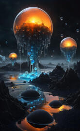 a group of planets in space