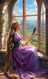 Rapunzel looking outside
