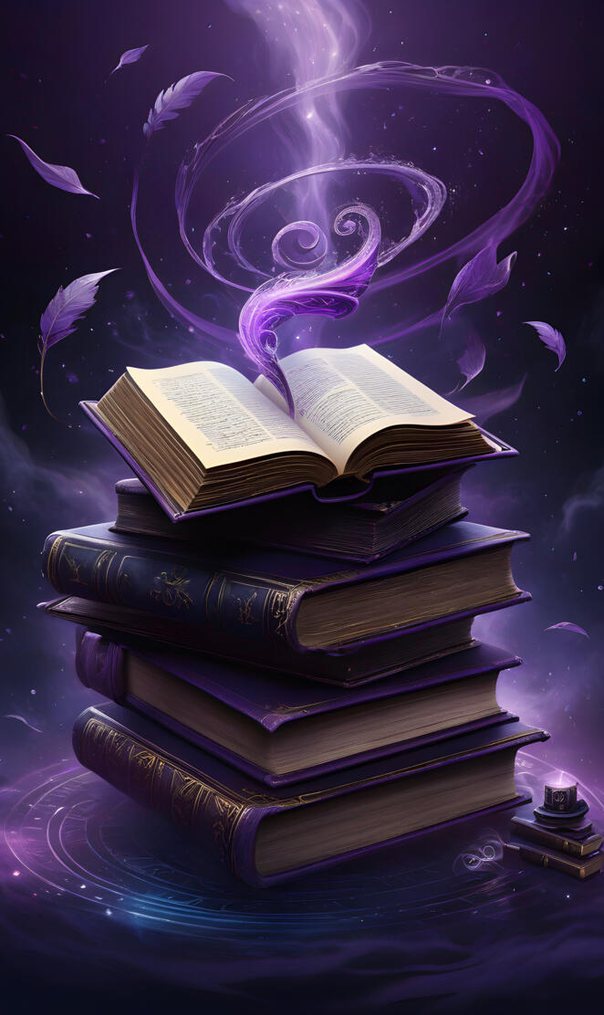 spooky vubea pile of books