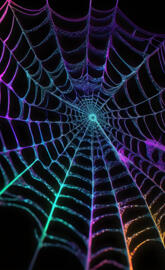 3D Neon Spider web