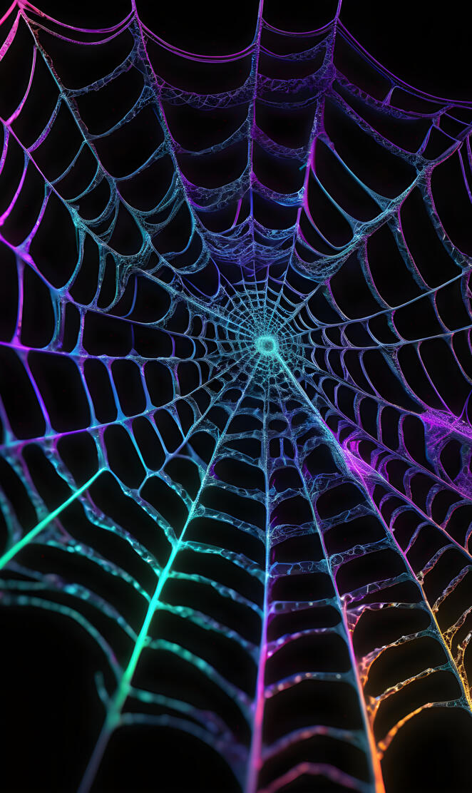 3D Neon Spider web