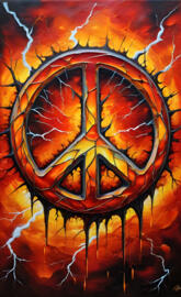 a red and black shield