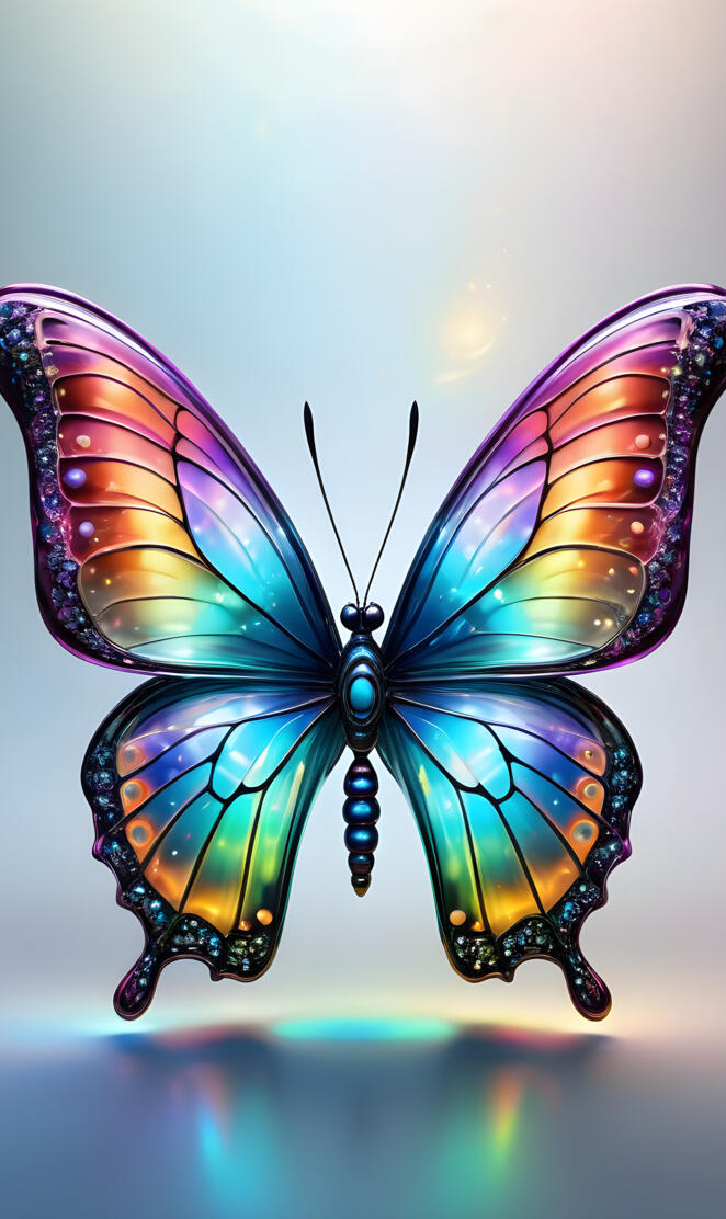 da colorful butterfly on a white background