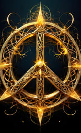 a gold and black design