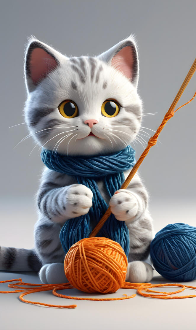 cat bundled in yarn