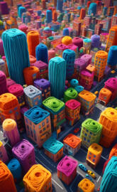 a group of colorful plastic toys