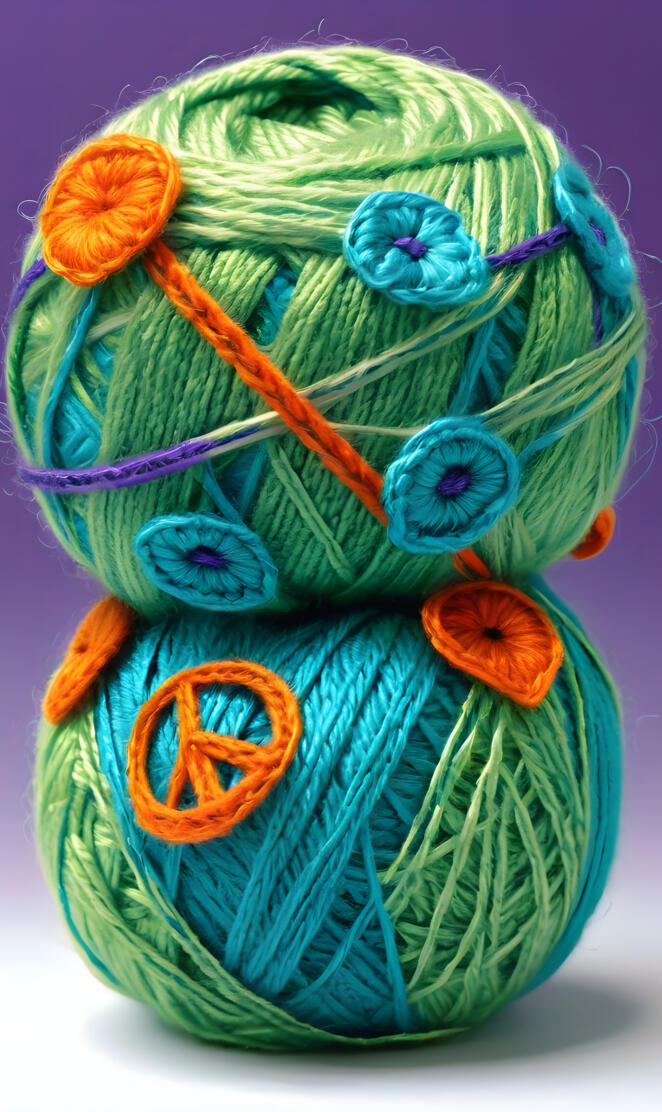 peace, love & crochet comicbook