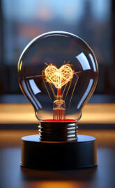 a heart bulb