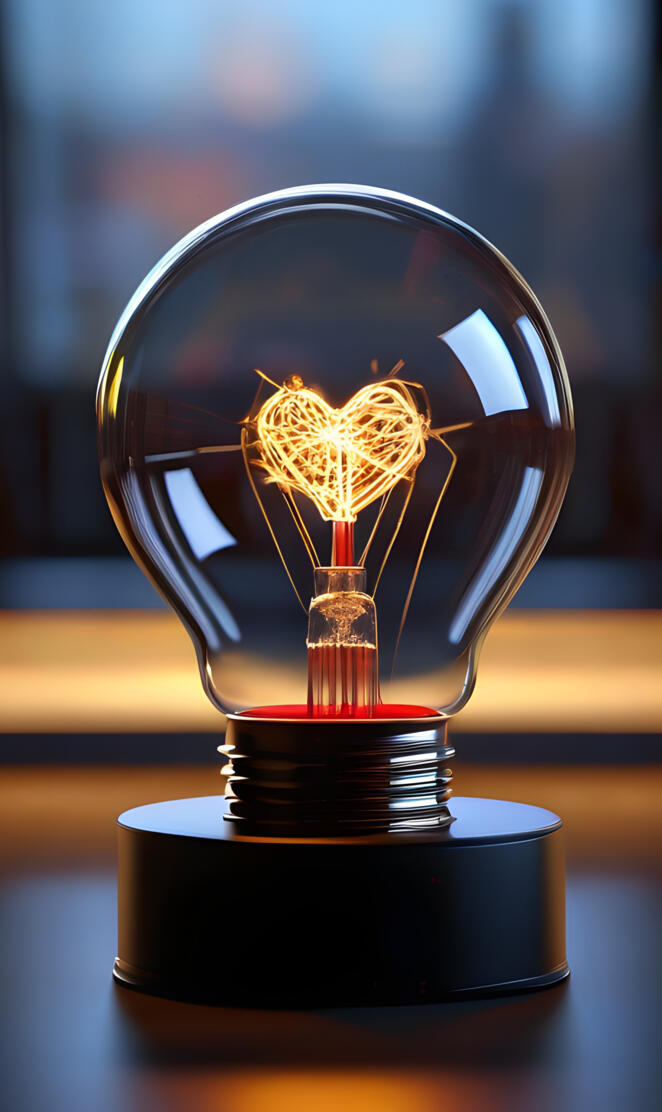 a heart bulb