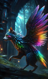 A King's Mane Flying Wolf