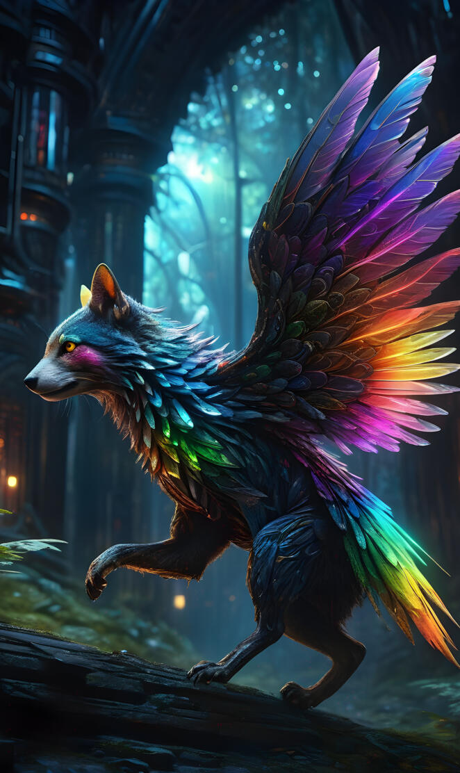 A King's Mane Flying Wolf