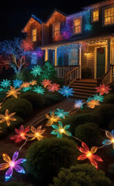 a house with trees and bushes in front of it