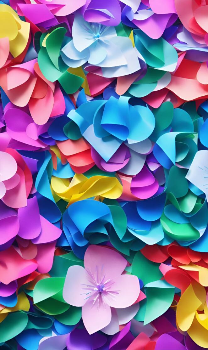 Abstract paper flowers