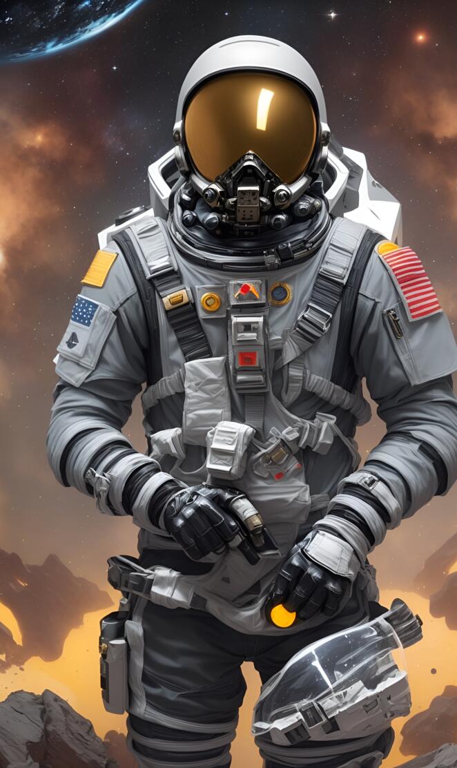 Astronaut with a ludens death stranding space s...