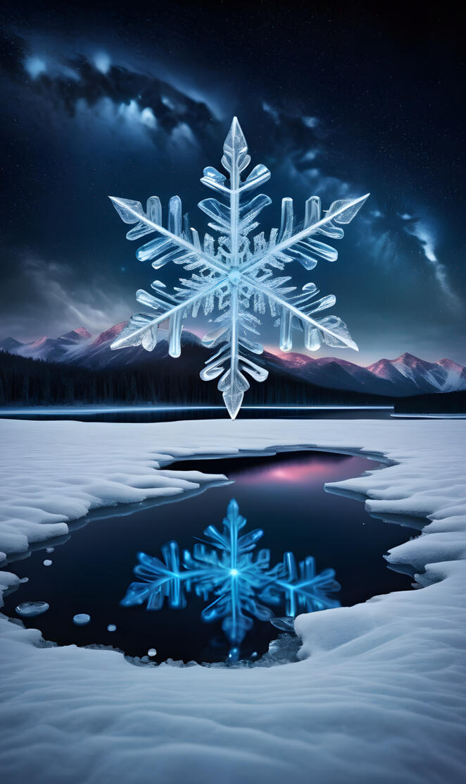 a large star shaped structure in the snow