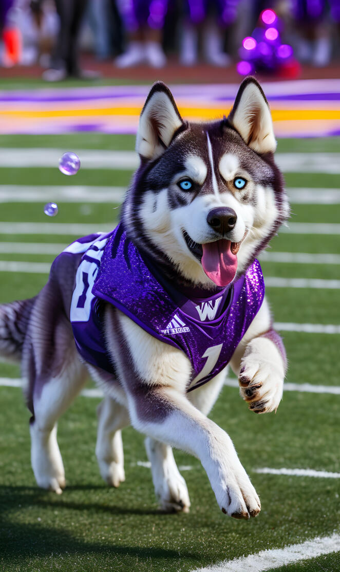 a dog running on a field