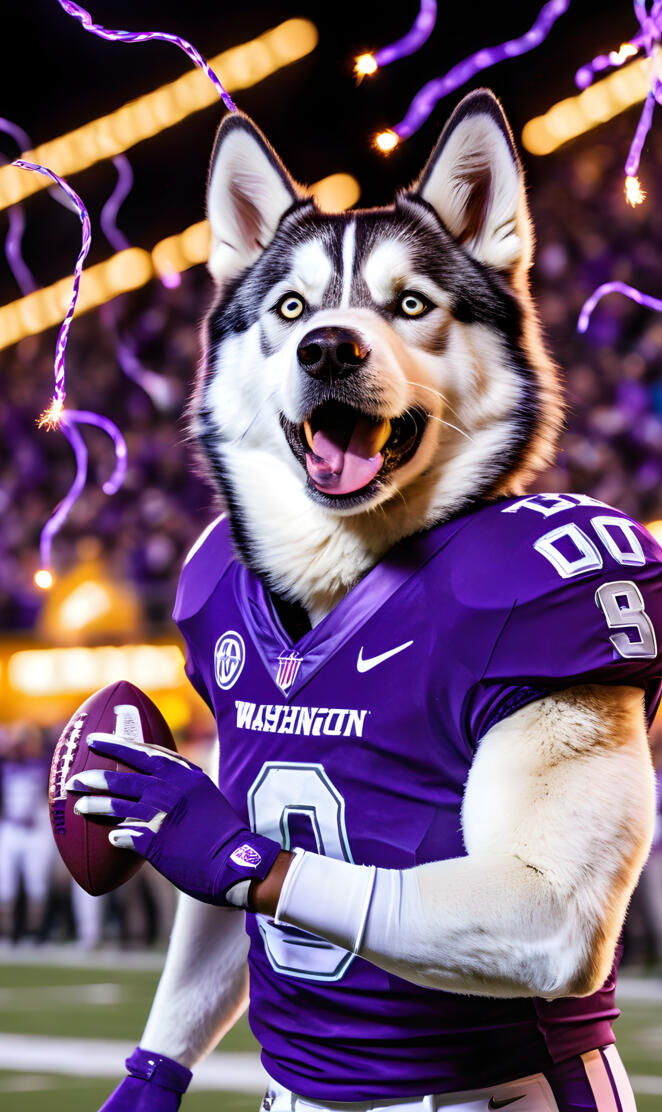 a dog wearing a jersey