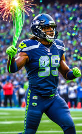 a football player holding a flower
