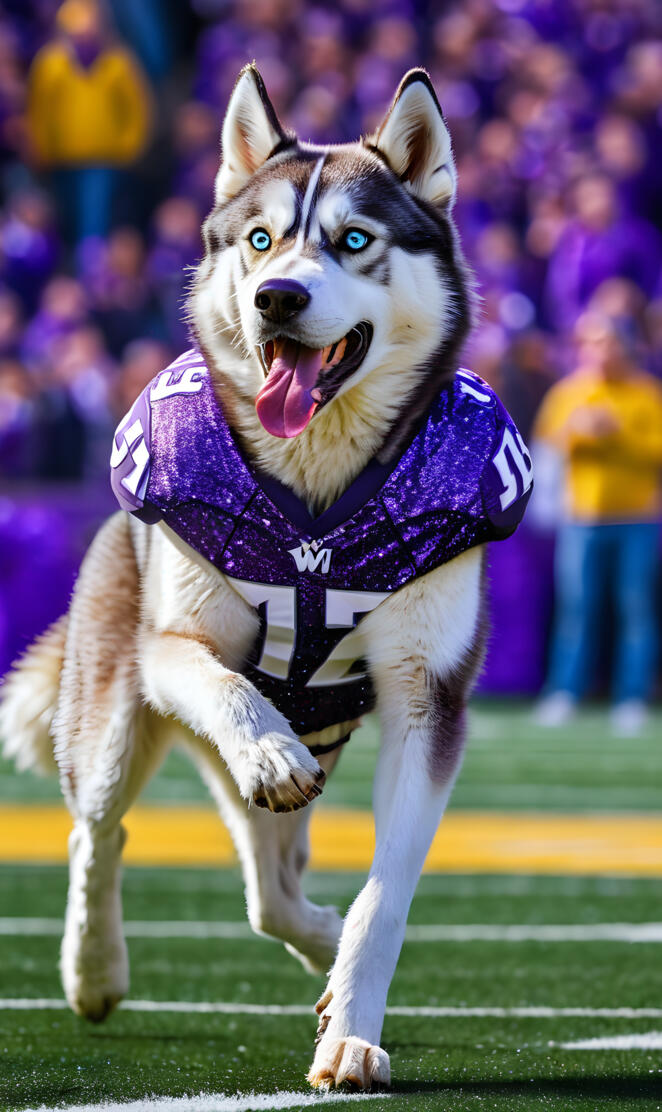 a dog running on a field