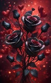 red black roses