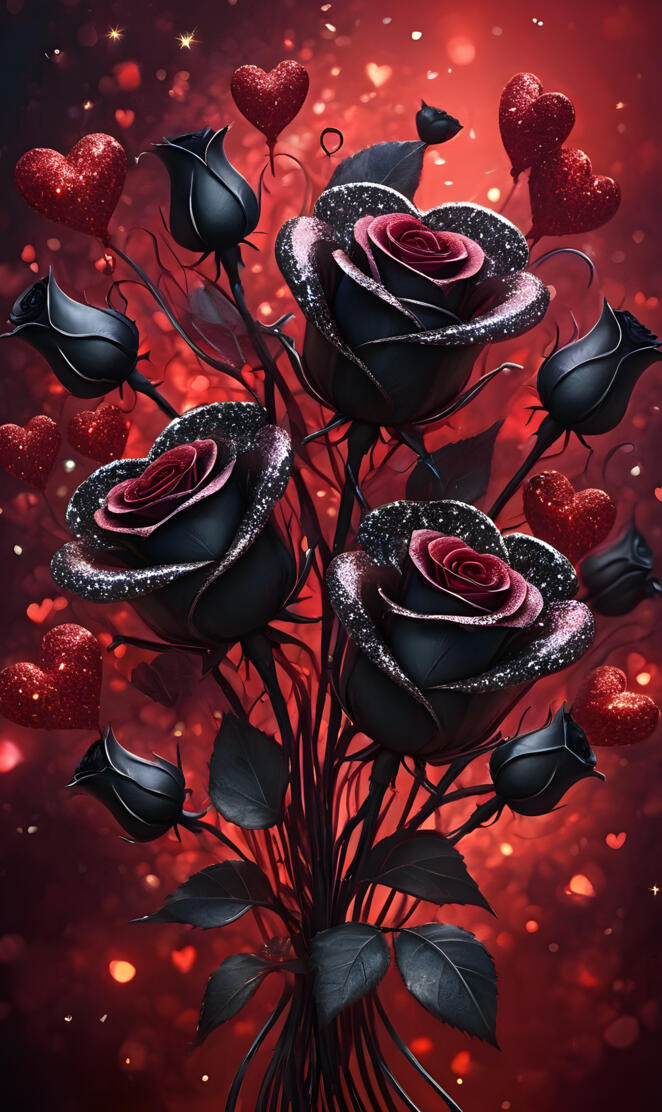 red black roses