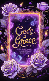 a poster with purple flowers