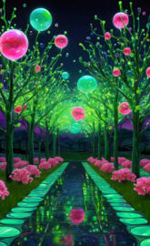 a garden with flowers