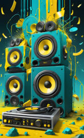 a close-up of a turn table, record player,