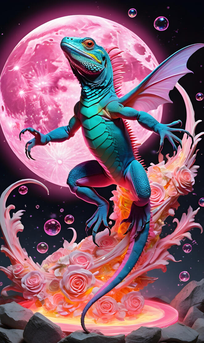 a blue lizard with wings