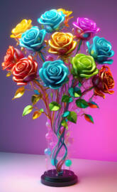 a vase of colorful flowers