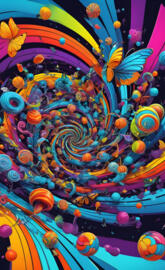 a colorful butterfly painting