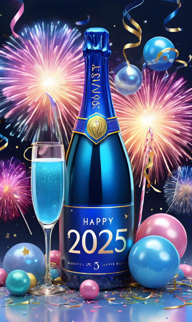 a bottle of champagne with balloons