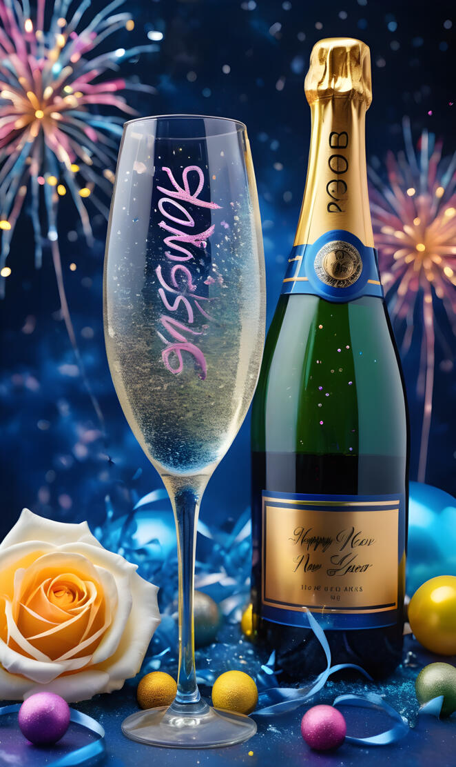 a bottle of champagne next to a glass of champagne