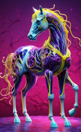 a horse with colorful hair