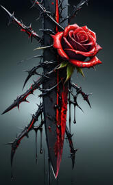 a rose with red petals