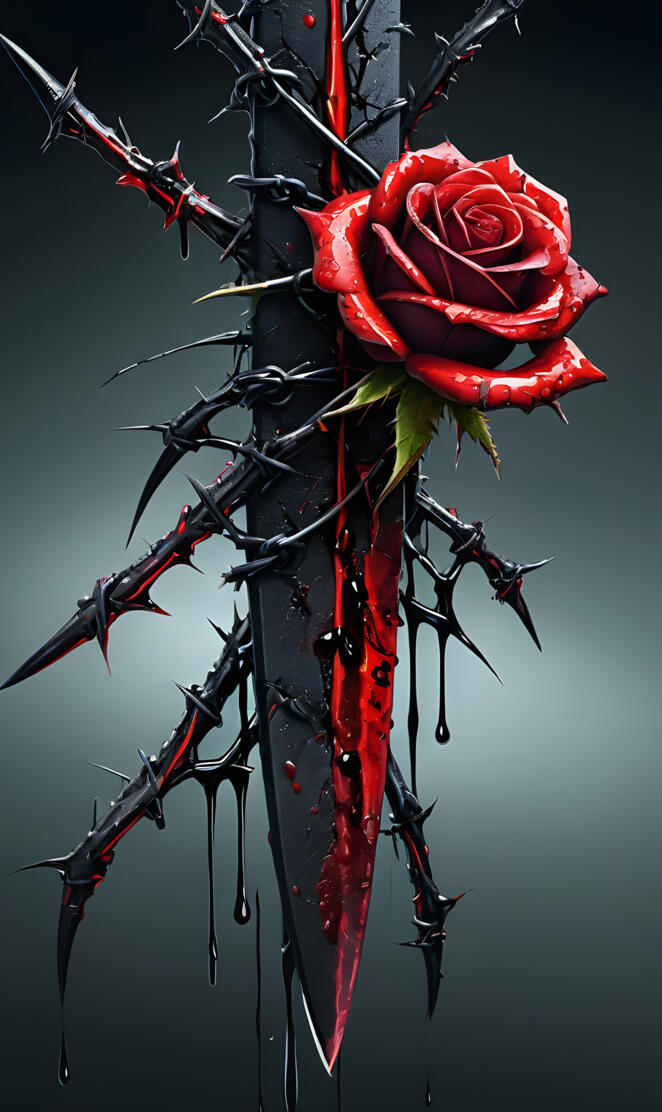 a rose with red petals