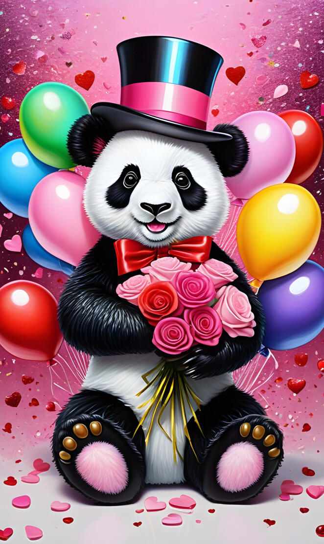 a stuffed panda bear wearing a hat